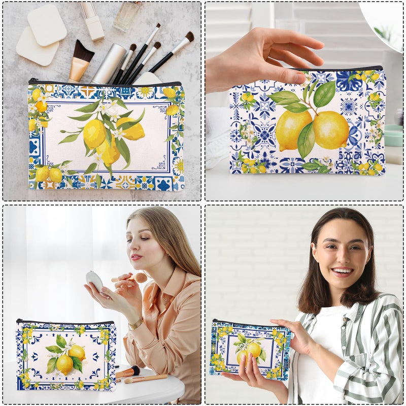 Sitsink Amalfi Coast Souvenir Makeup Bags - Italy Travel Gifts Lemon Themed Party Gifts Accessories Amalfi Coast Boho Cosmetic Bags for Women Bachelorette Besties Bridesmaid - Image 5